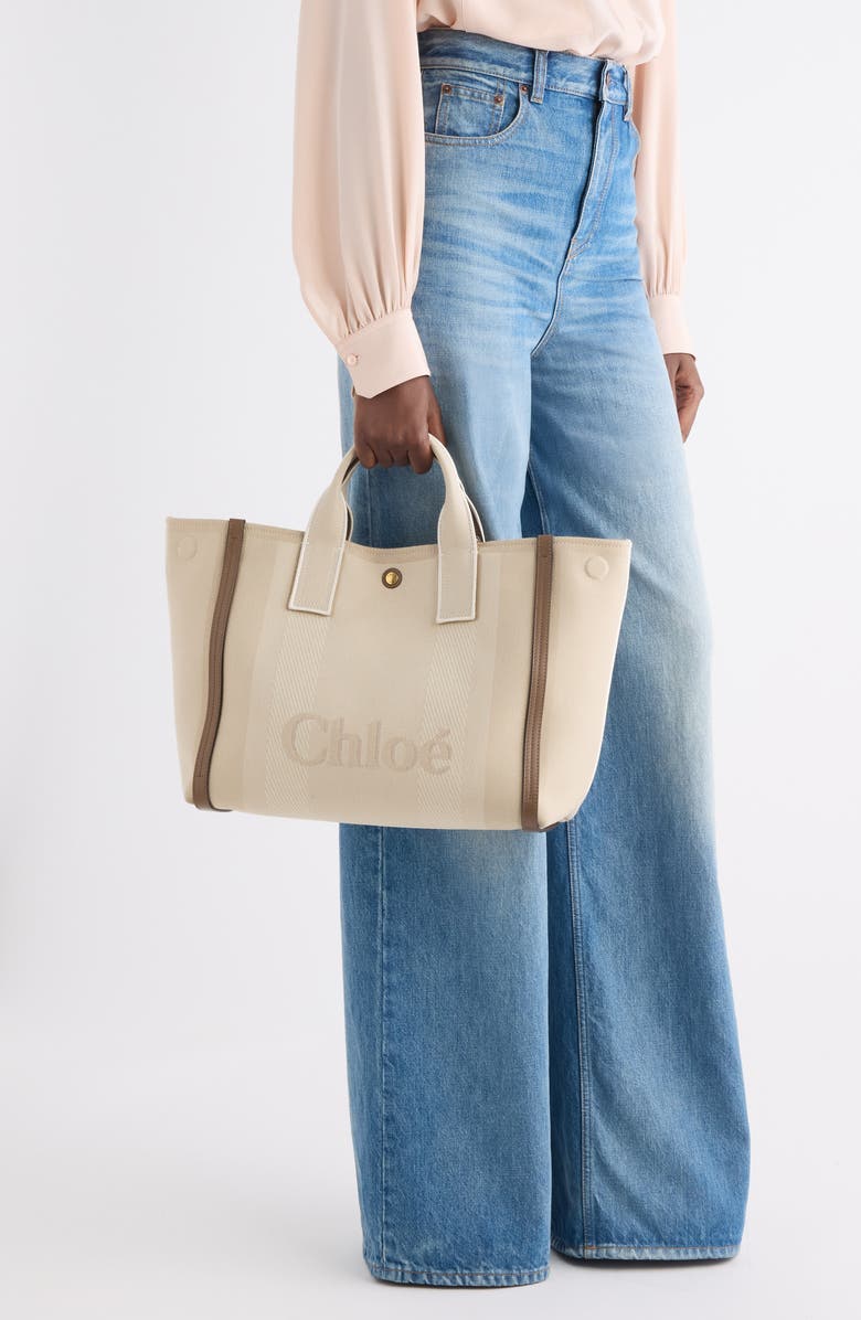 Chloé Logo Canvas Tote, Alternate, color,