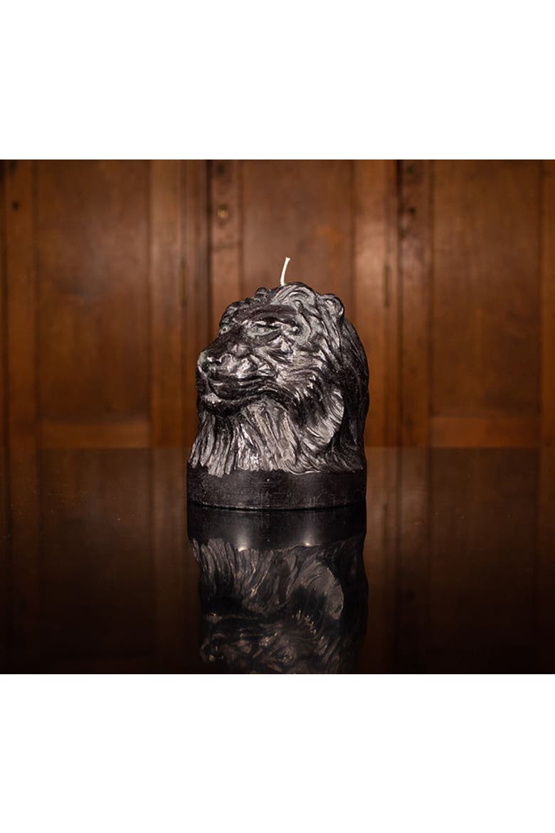Lion Head Candle, Alternate, color, Jet Black