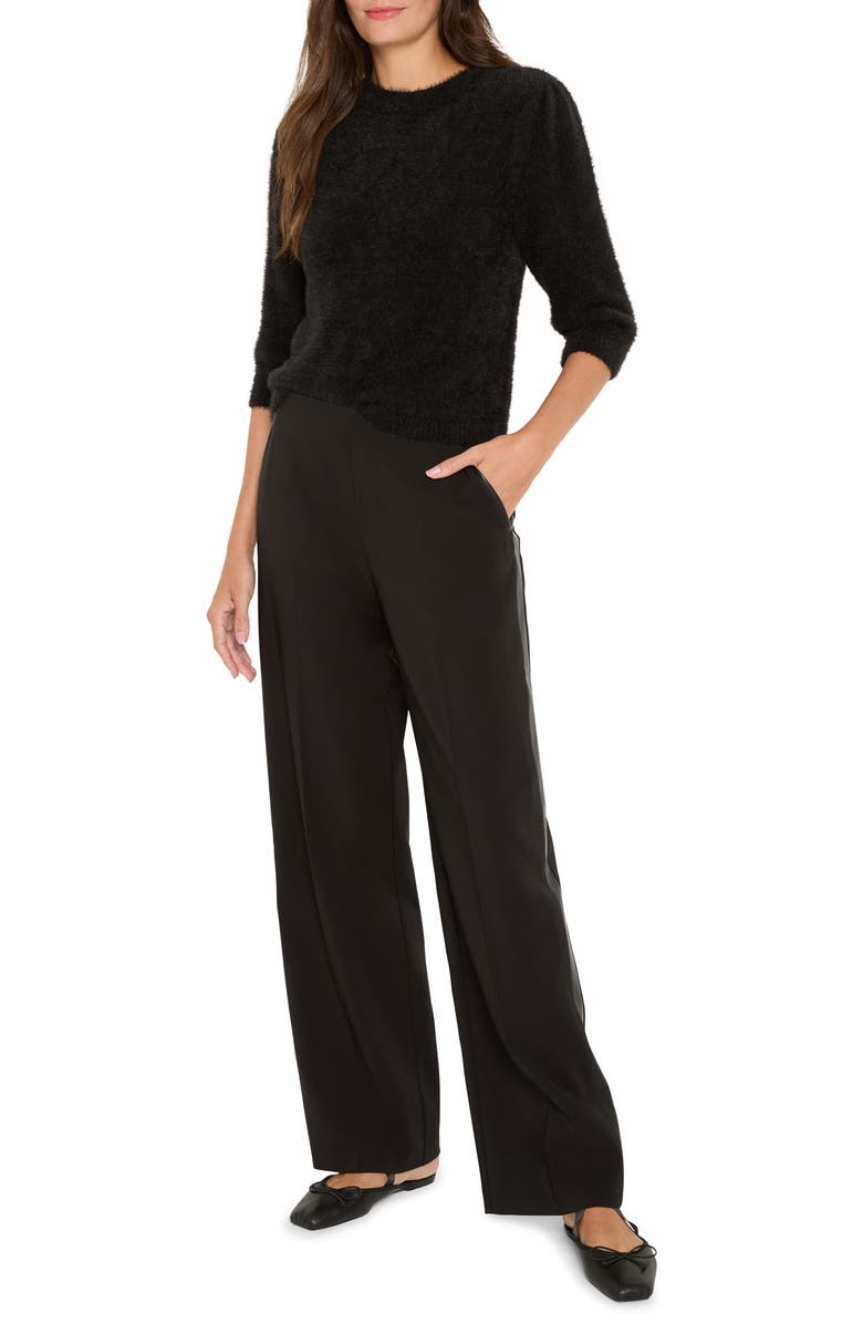 NIC+ZOE Cozy Chic Elbow Sleeve Sweater, Alternate, color, Black Onyx