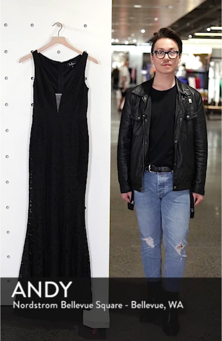 Plunging Neckline Lace Trumpet Gown, sales video thumbnail