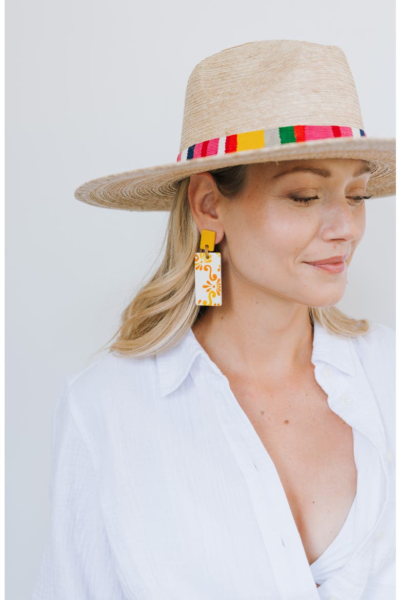Flor Palm Straw Hat, Alternate, color, TAN/ MULTI