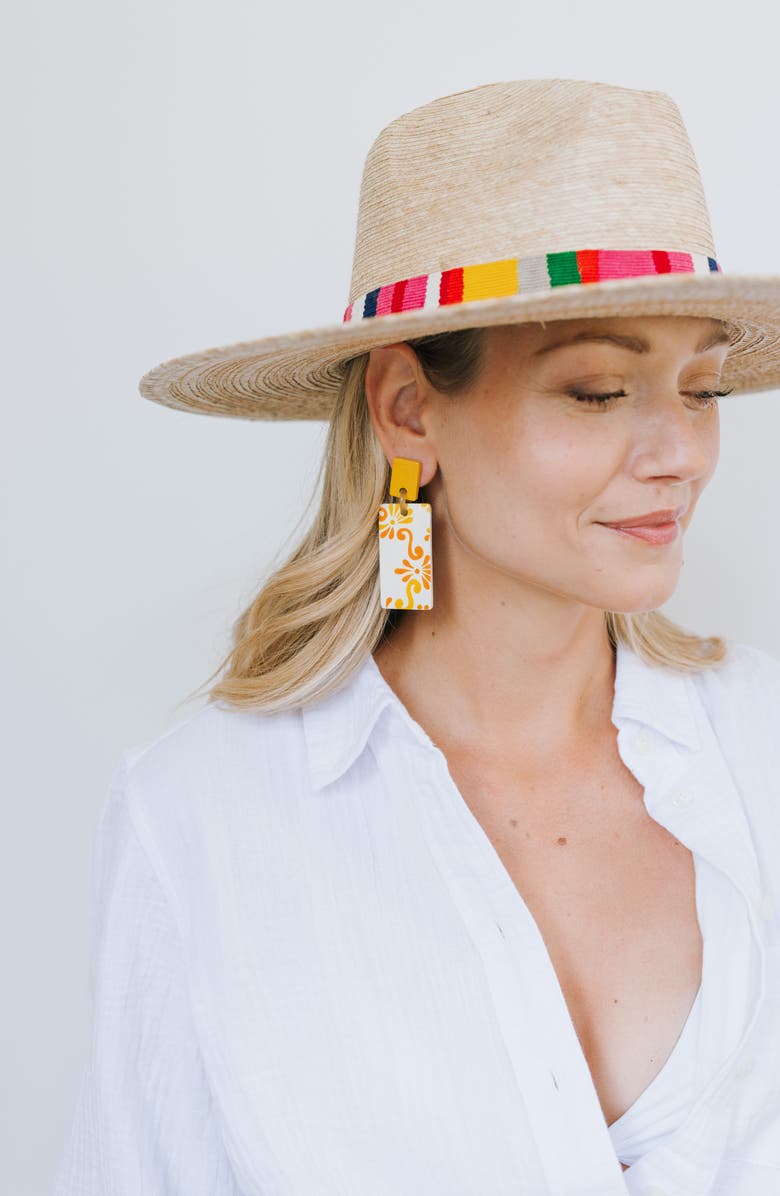 Sunshine Tienda Flor Palm Straw Hat, Alternate, color, 