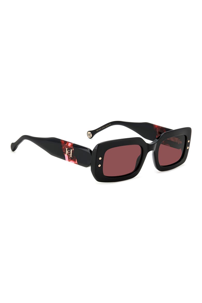 50mm Rectangular Sunglasses, Alternate, color, BLACK BURGUNDY