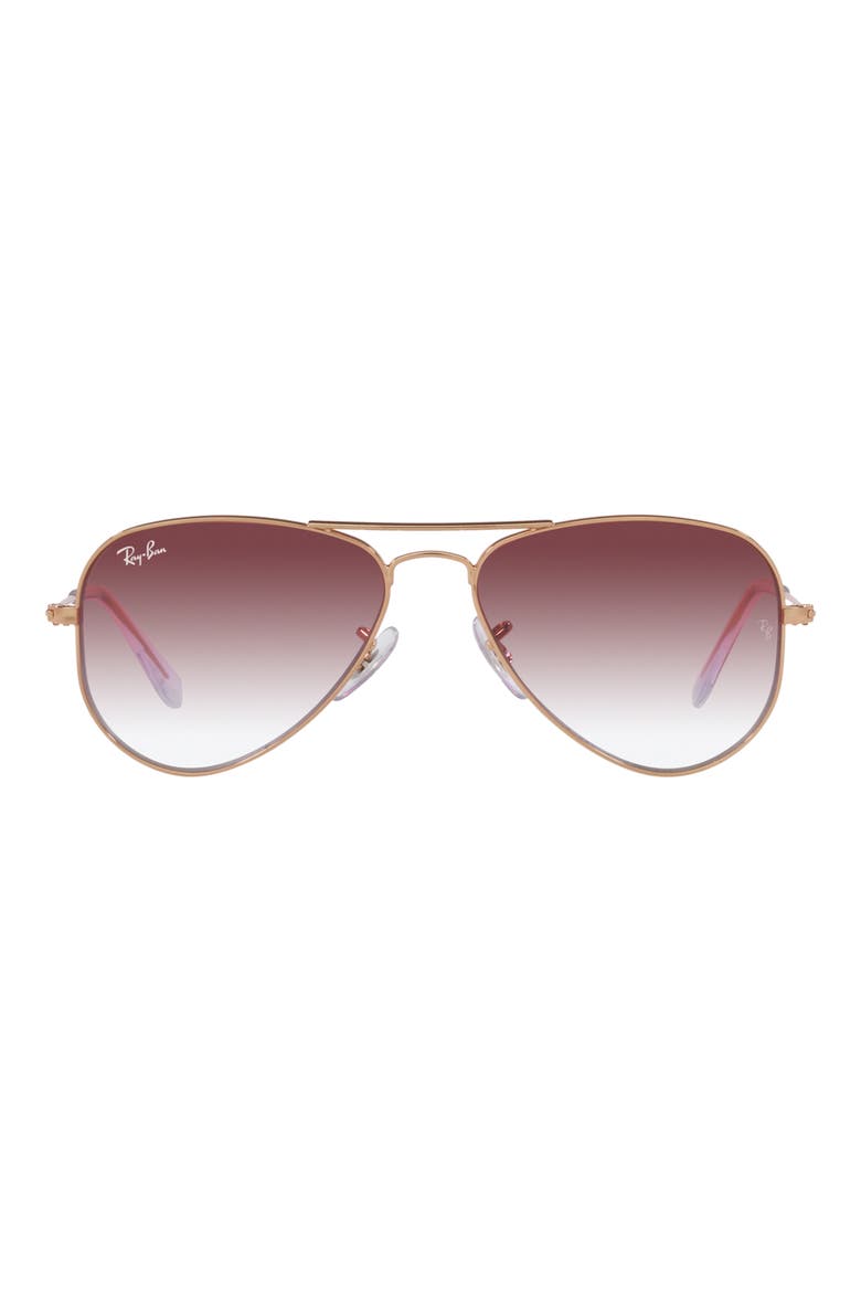 Junior 52mm Aviator Sunglasses, Main, color, ROSE GOLD