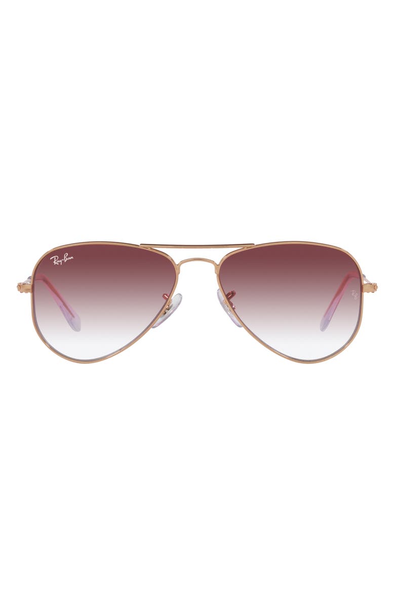 Ray-Ban Junior 52mm Aviator Sunglasses, Main, color, Rose Gold