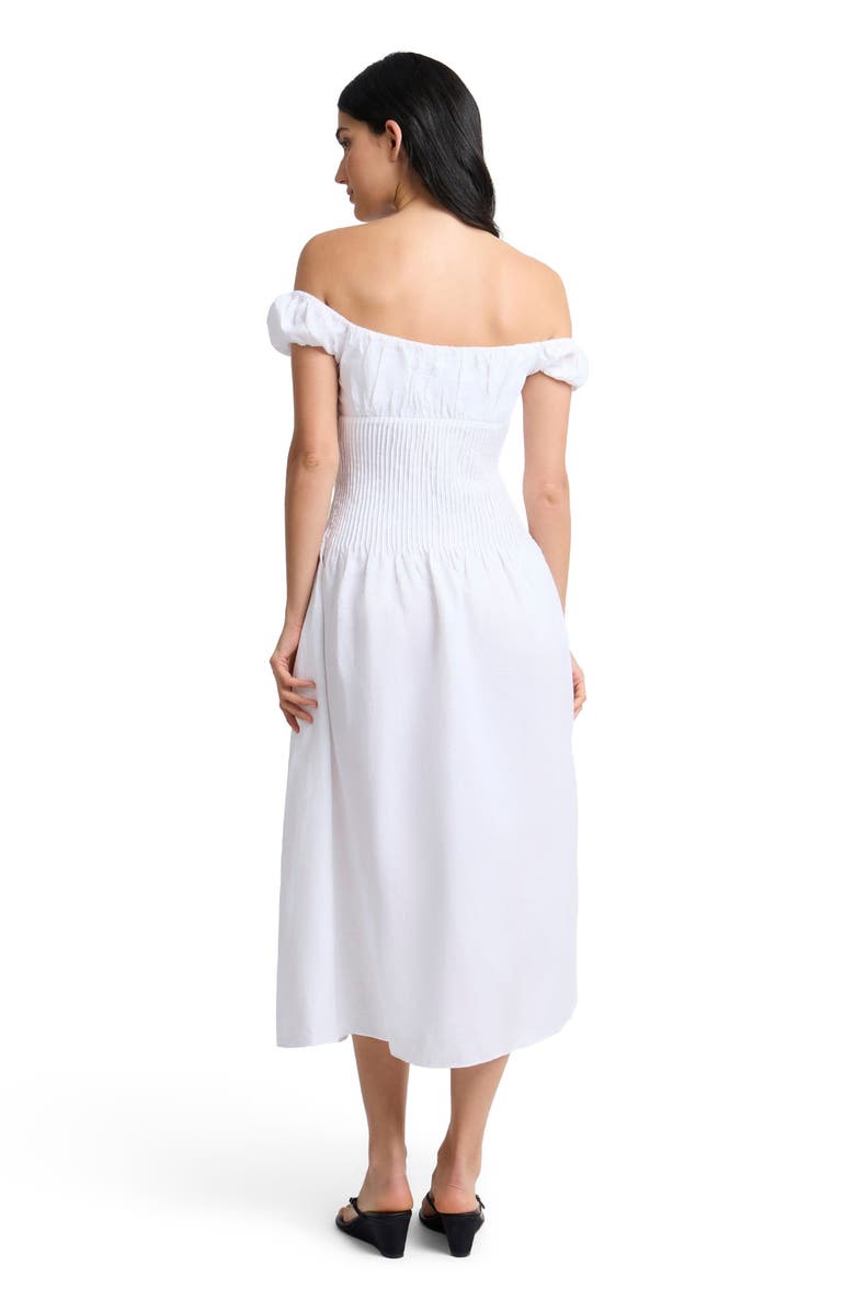 Onia Off-Shoulder Midi Dress, Alternate, color, White