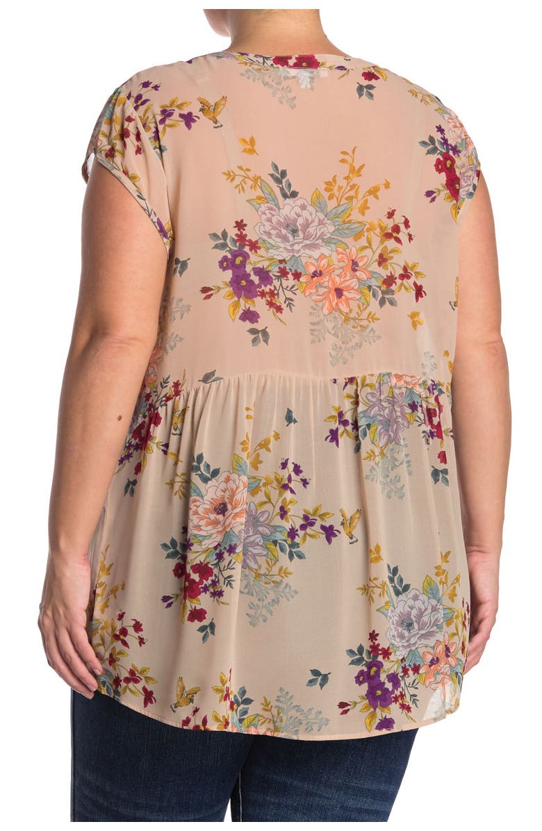 DR2 by Daniel Rainn Printed Tassel Tie Neck Blouse, Alternate, color, 