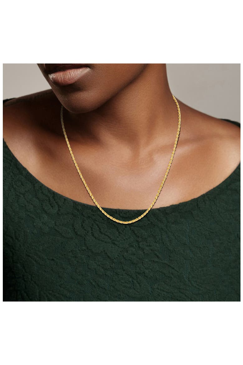 Diamond Cut Rope Chain Necklace, 2.30mm, Alternate, color, YELLOW GOLD