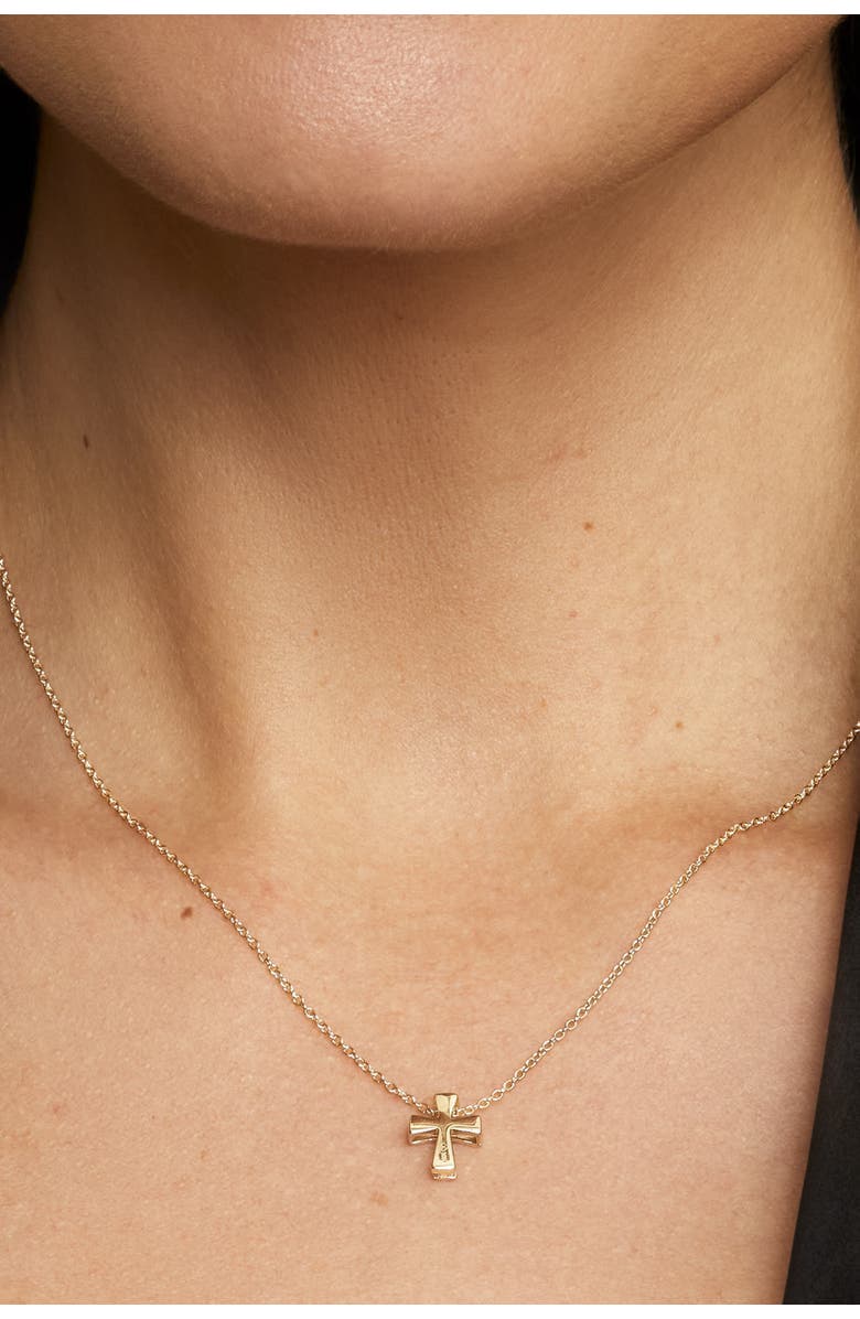 Oradina 10K Gold Crossed Paths Pendant Necklace, Alternate, color, Yellow Gold