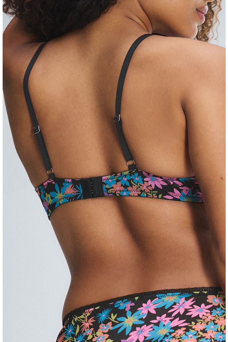 Hopelace Romantic Unlined Demi Bra, Alternate, color, BLACK CAVIAR FLOWER DITZ PRINT