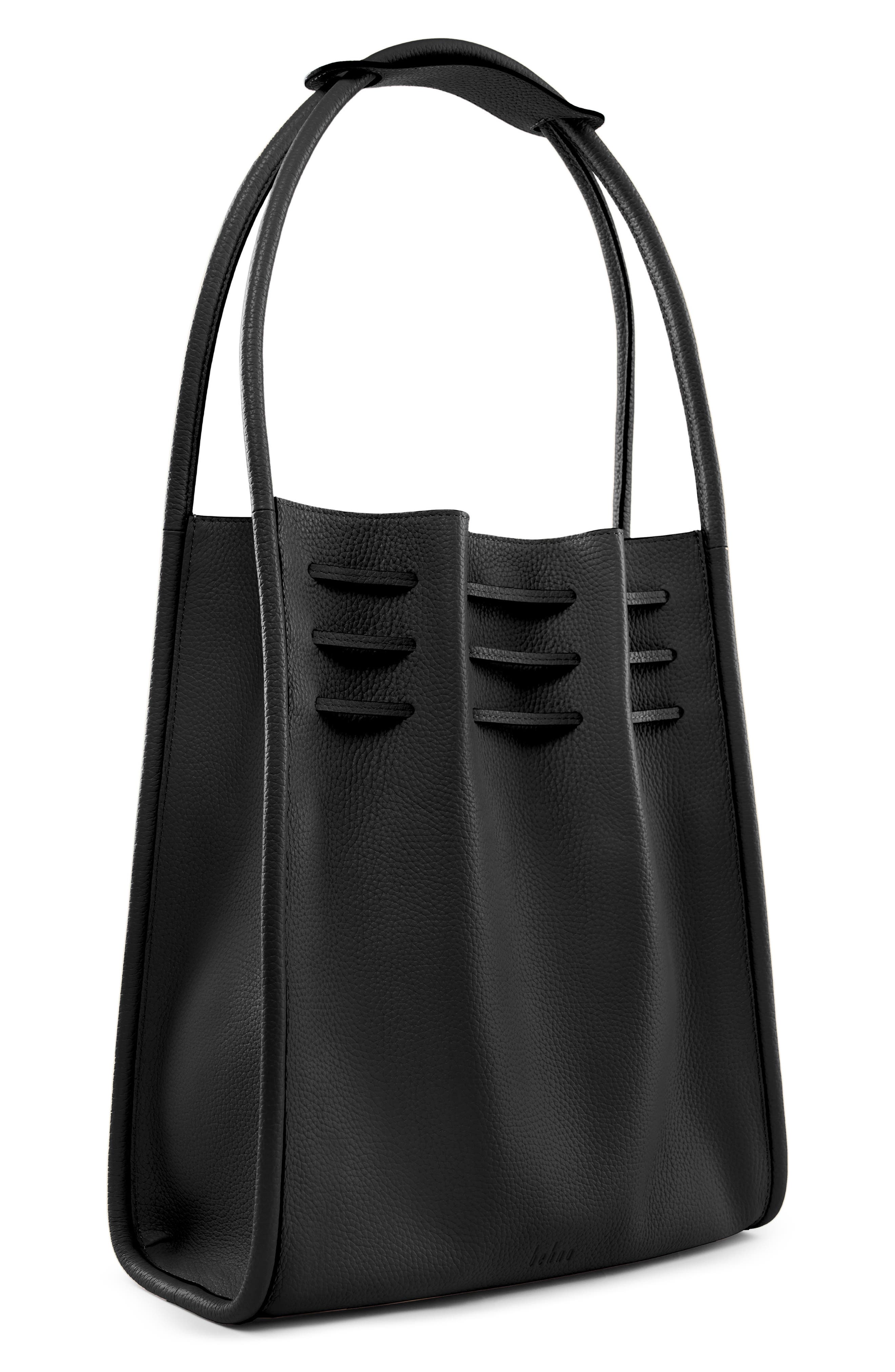 behno Tina Large Ruched Hobo Bag, Alternate, color, Black