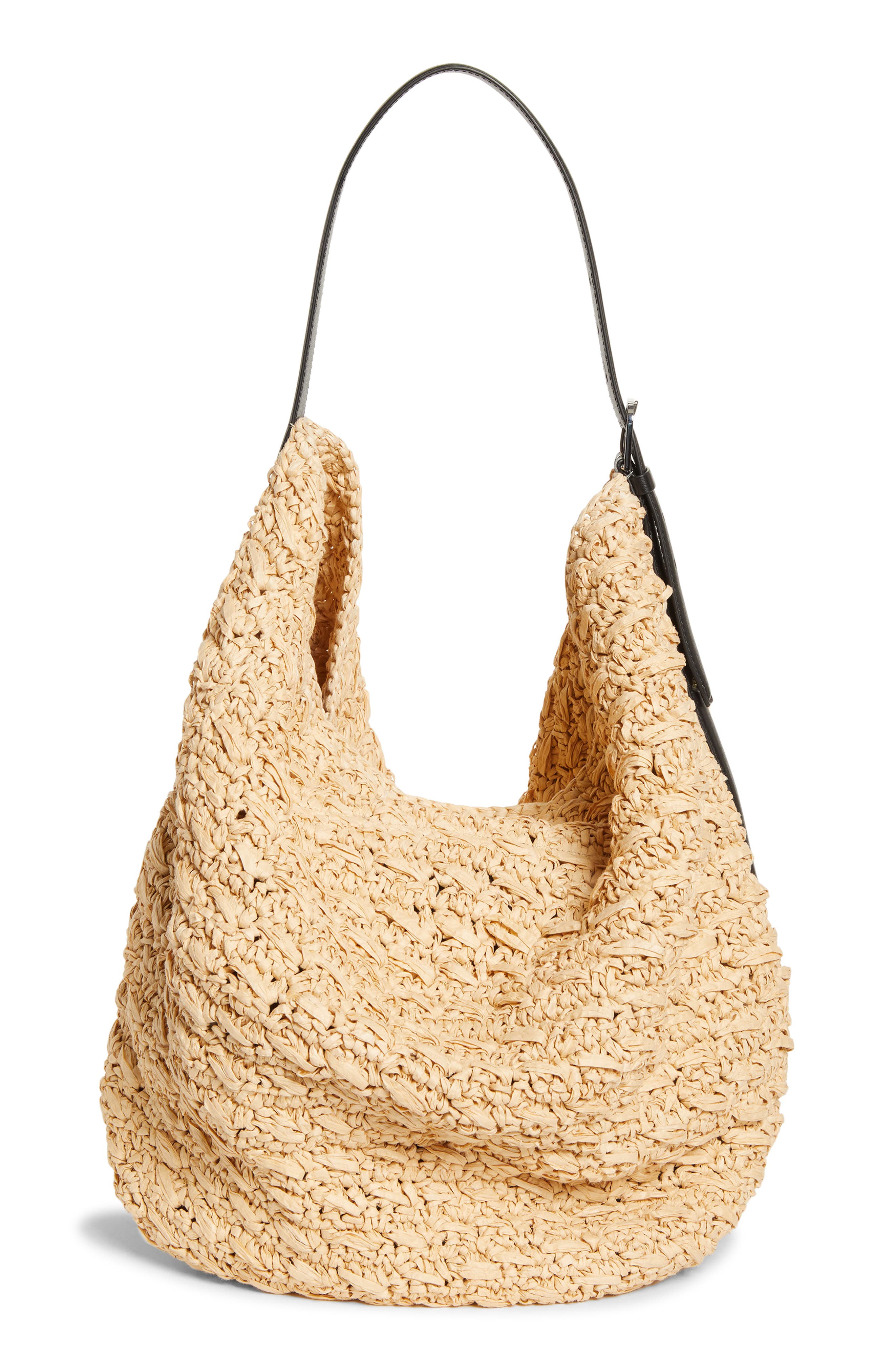 TOTEME Belted Straw Tote, Alternate, color, Natural