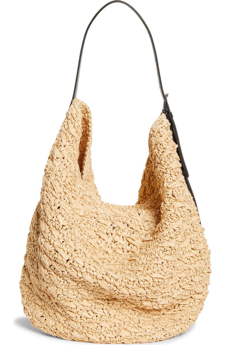 TOTEME Belted Straw Tote, Alternate, color, Natural