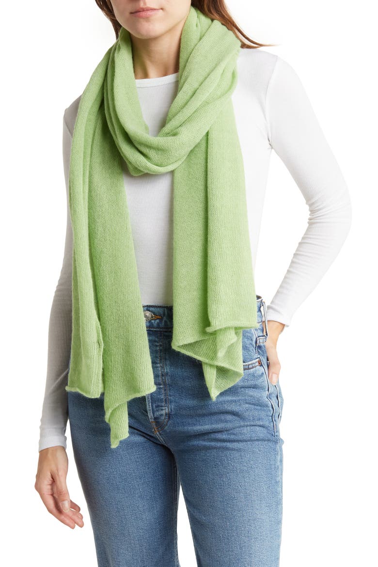 Lightweight Lambswool Blend Rolled Edge Wrap, Main, color, CITRINE