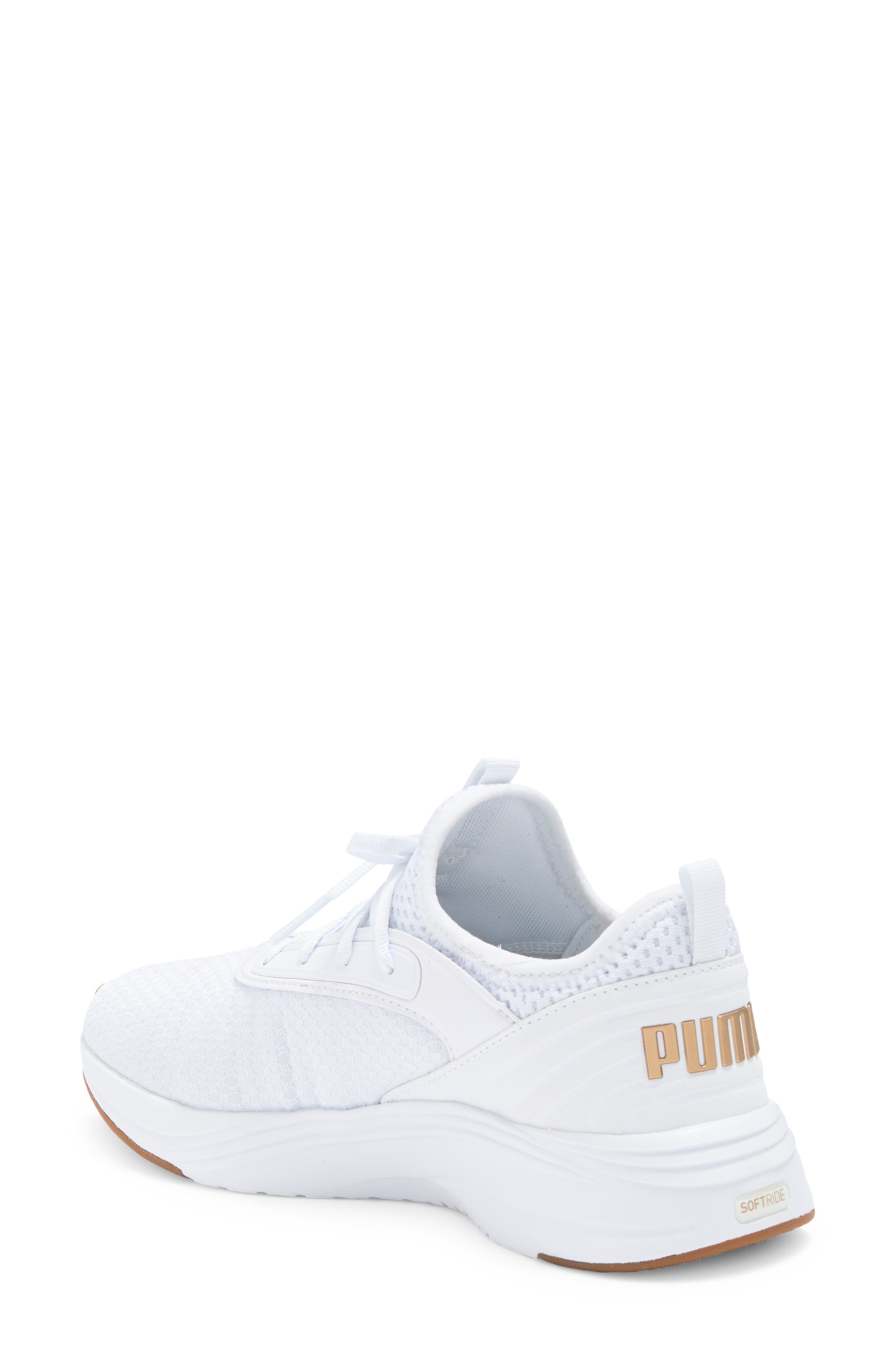 Softride Ruby Luxe Sneaker, Alternate, color, PUMA WHITE-PUMA GOLD