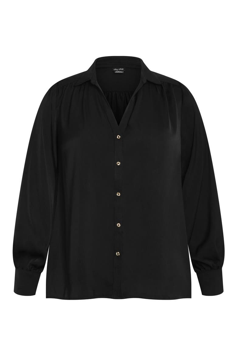 Hadlee V-Neck Button-Up Shirt, Alternate, color, BLACK