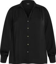 City Chic Hadlee V-Neck Button-Up Shirt