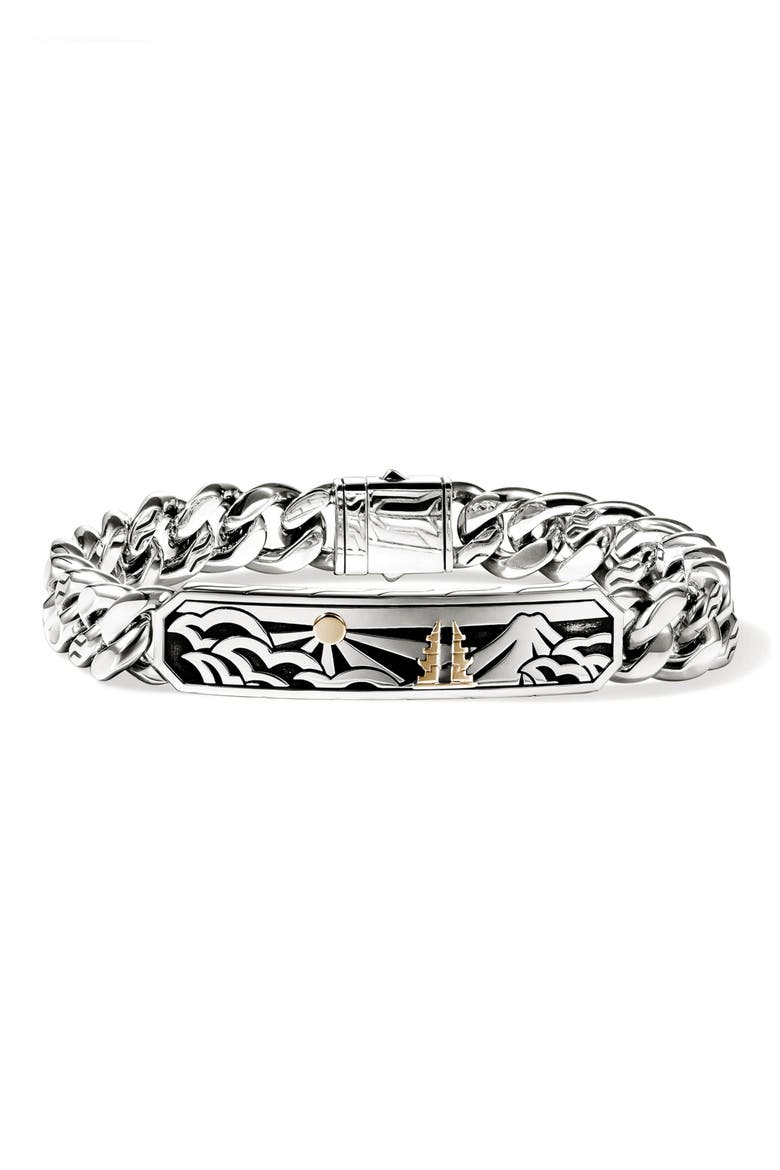 Legends ID Bracelet, 14K Gold, Sterling Silver, 11mm, Main, color, SILVER AND GOLD