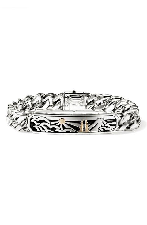 Legends ID Bracelet, 14K Gold, Sterling Silver, 11mm