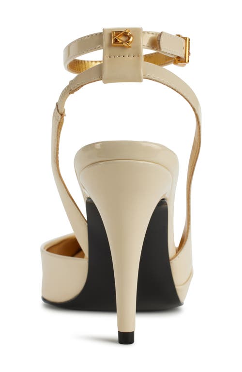 Donna Karan New York Pinecrest Pointed Toe Ankle Strap Pump In Ivory