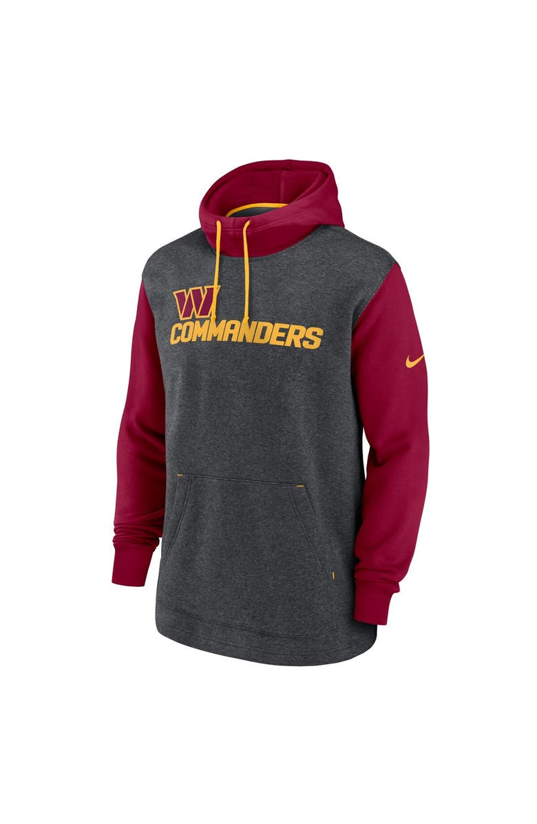 Nike Men's Nike Heathered Charcoal/Burgundy Washington Commanders Surrey Legacy Pullover Hoodie, Alternate, color, Heather Charcoal