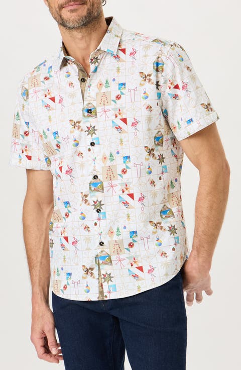 Coastal Claus Button-Up Shirt