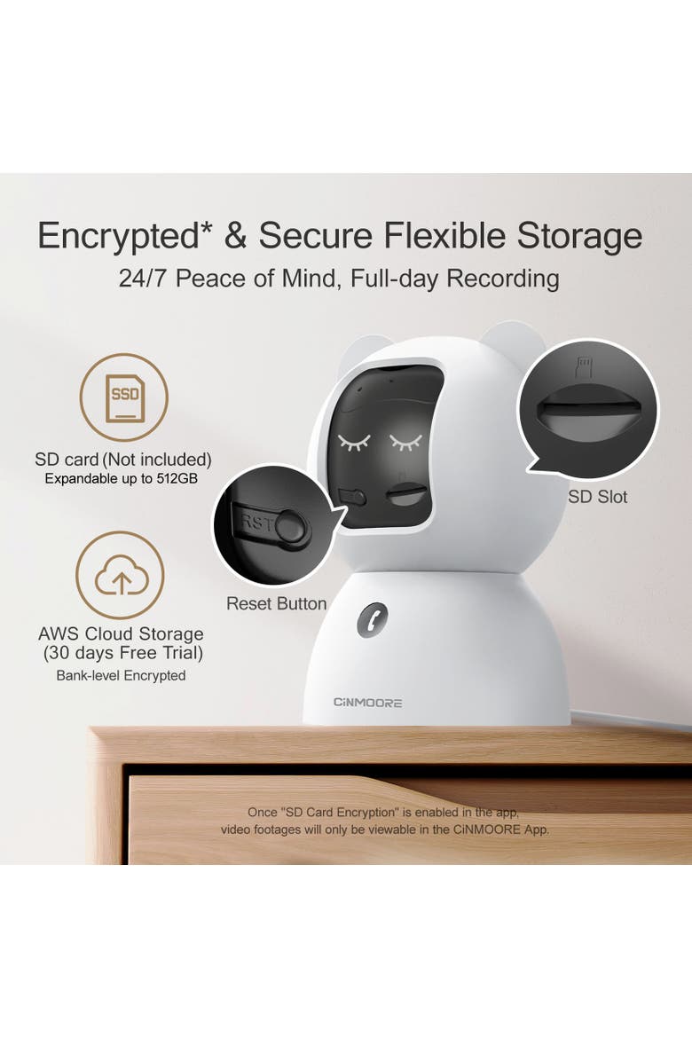 2 pack Single Band WiFi Indoor WiFi Camera, Alternate, color, White