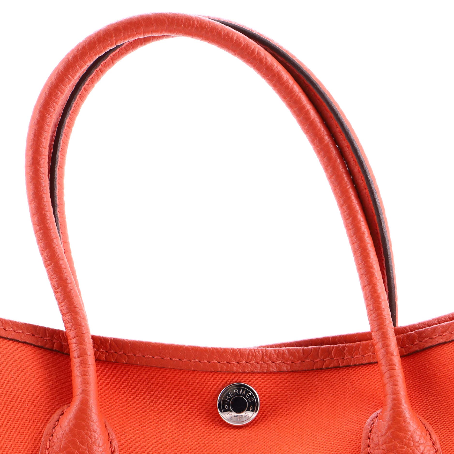 Pre-Owned Hermes Garden Party Tote Toile and Leather 30, Alternate, color, Orange Poppy