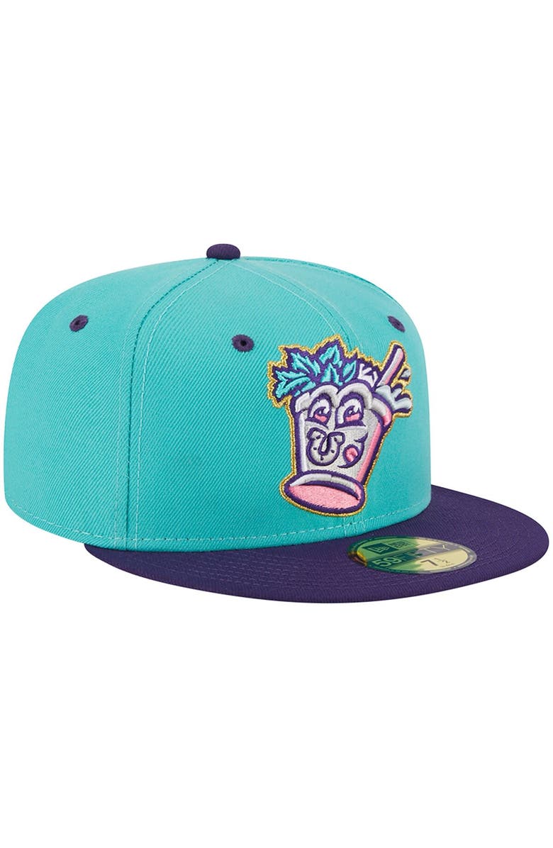 New Era Men's New Era Turquoise Louisville Bats Theme Nights Derby City Mint Juleps 59FIFTY Fitted Hat, Alternate, color,