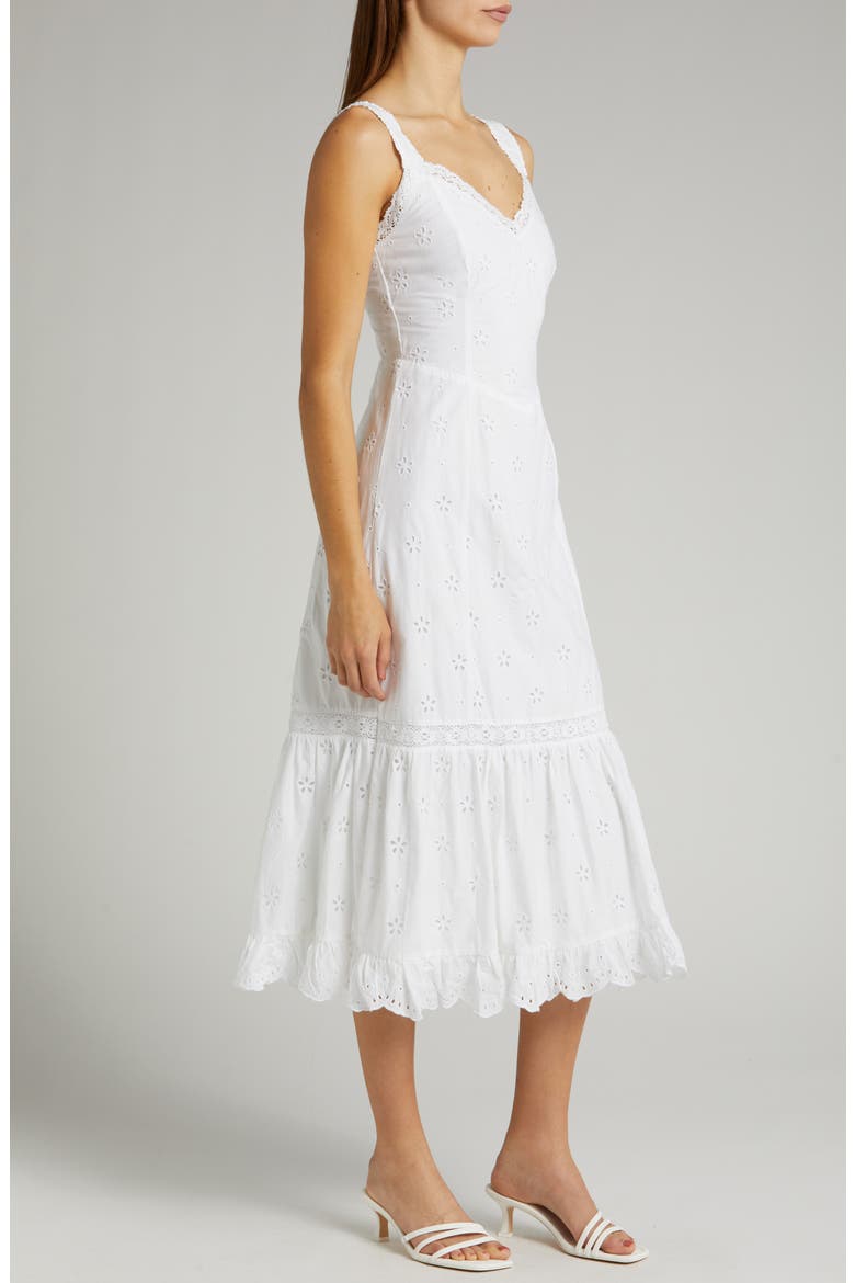 Pallas Eyelet Sleeveless Dress, Alternate, color, WHITE