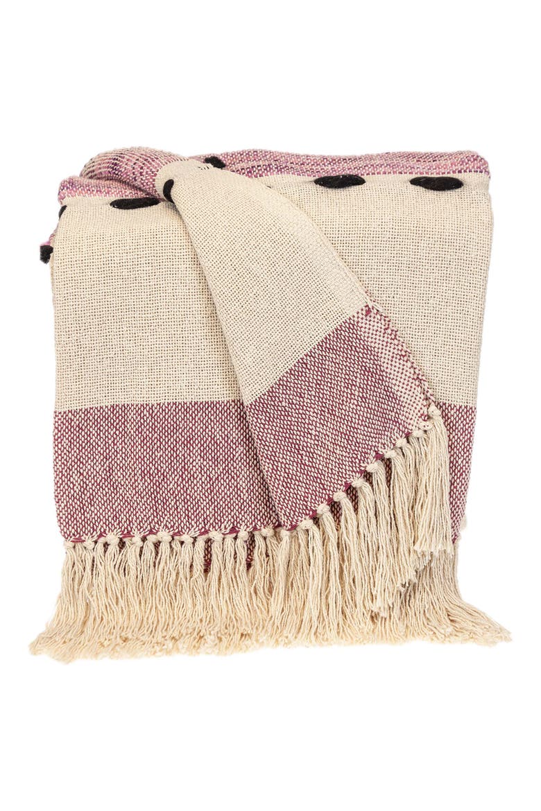 Inca Fringe Throw Blanket, Main, color, PURPLE