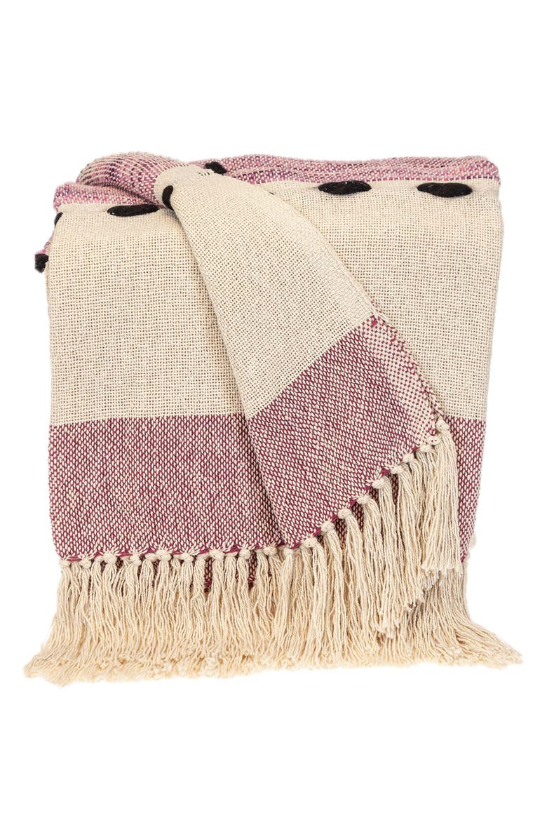 PARKLAND COLLECTION Inca Fringe Throw Blanket, Main, color, Purple