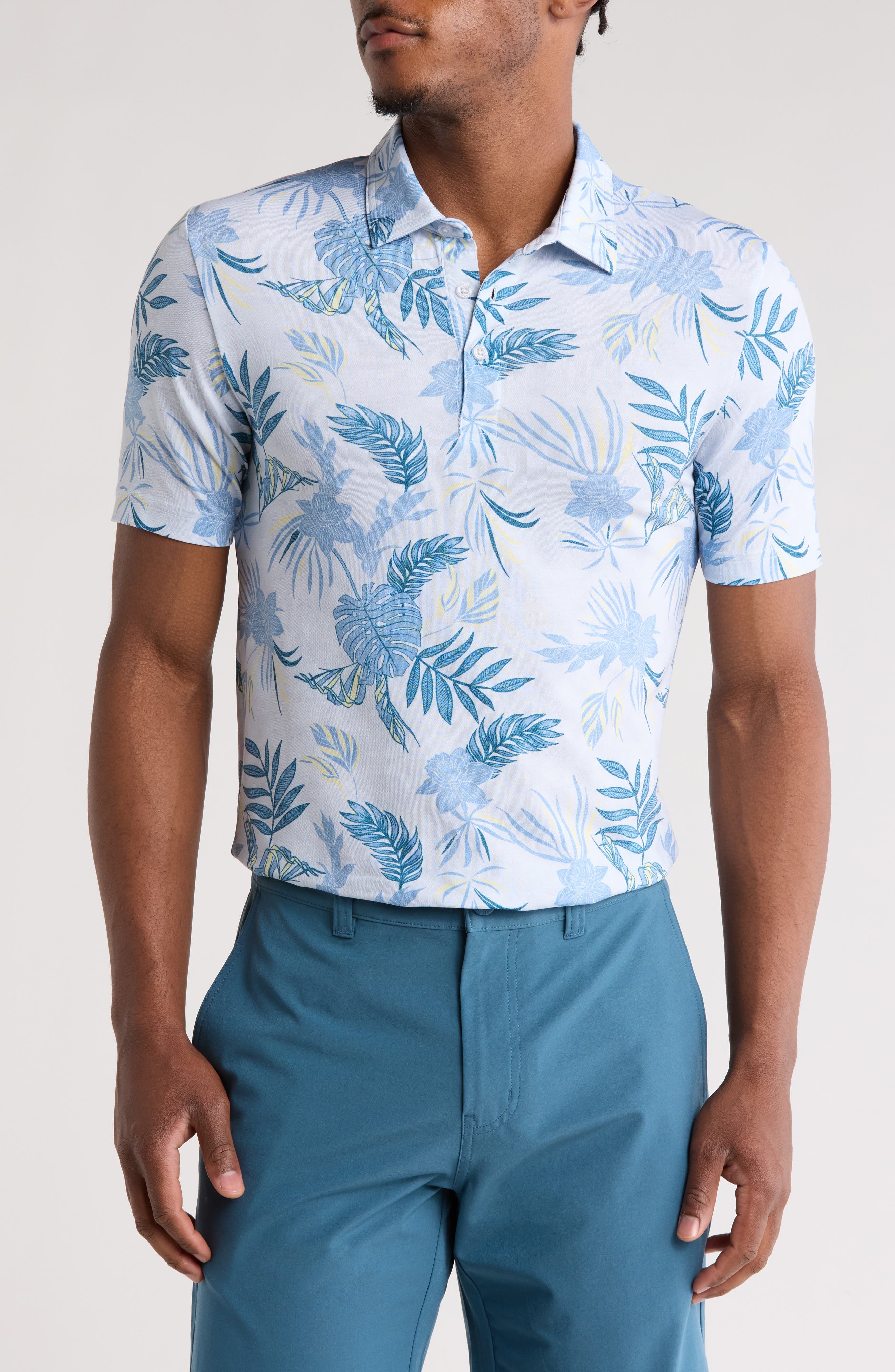 TravisMathew Featherweight Island Print Golf Polo