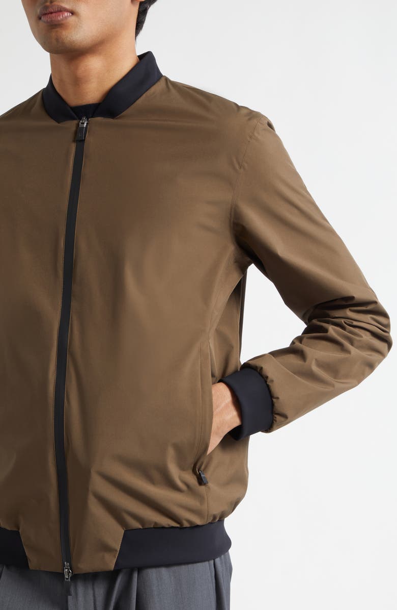 Herno Waterproof Bomber Jacket, Alternate, color, Army Green