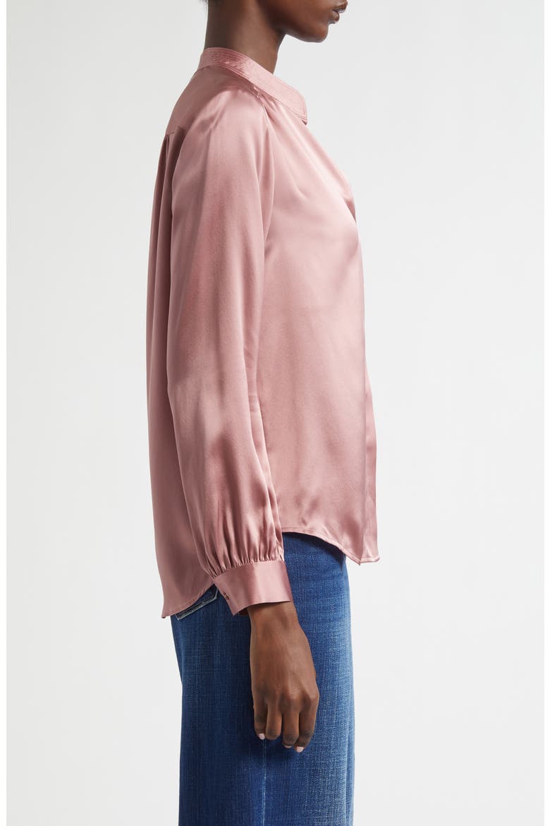 Bianca Silk Satin Blouse, Alternate, color, MAUVE ROSE