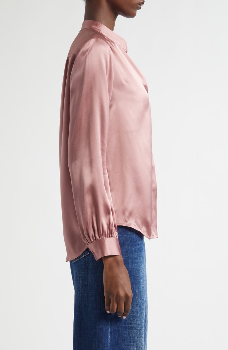 L'AGENCE Bianca Silk Satin Blouse, Alternate, color, Mauve Rose