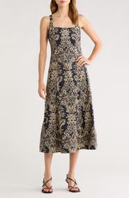 Ulla Johnson Natali Printed Cotton A-Line Dress