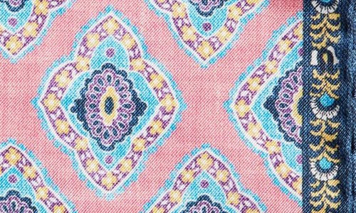 Shop Edward Armah Diamond Medallion Silk Pocket Square In Pink
