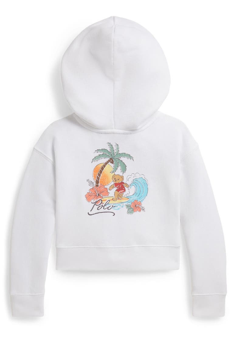 Polo Ralph Lauren Kids' Polo Bear Zip Front Cotton Blend Hoodie, Alternate, color, White