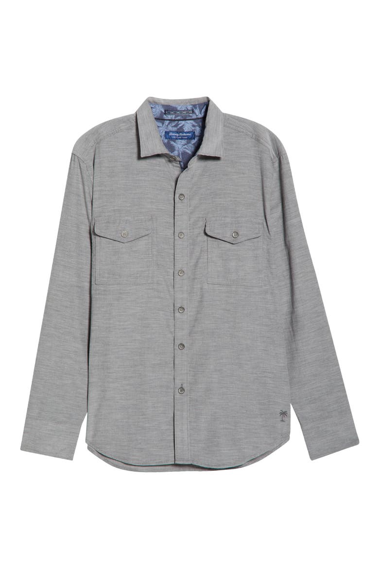 Coastline Cord Heather Bay Cotton Corduroy Button-Up Shirt, Alternate, color, LIGHT GREY HEATHER