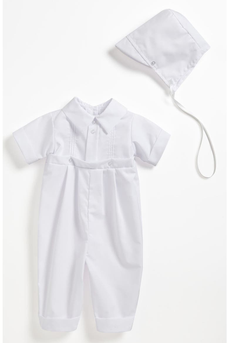Romper & Hat, Main, color, WHITE