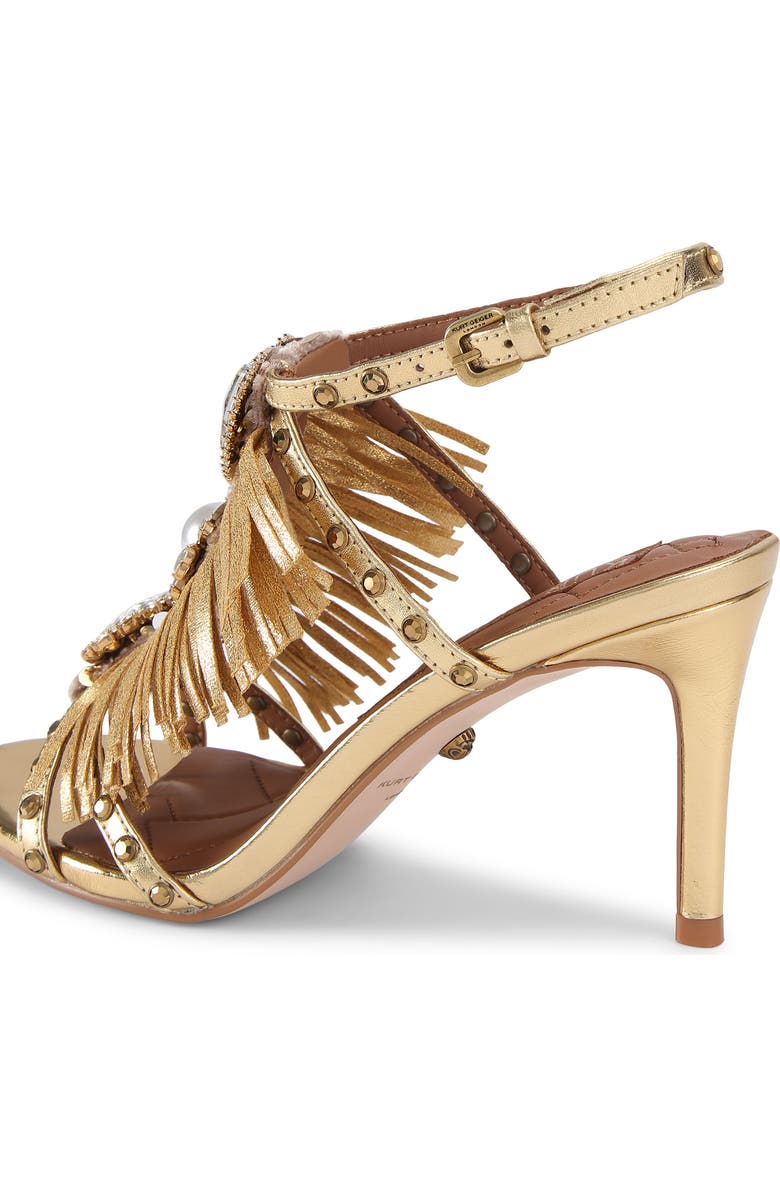 Kurt Geiger London Jewel Fringe Ankle Strap Sandal, Alternate, color, Gold