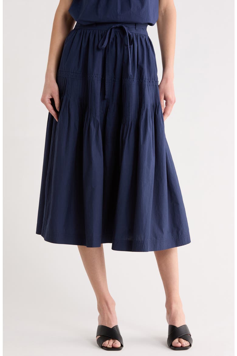 Blythe Cotton Poplin Midi Skirt, Main, color, MIDNIGHT