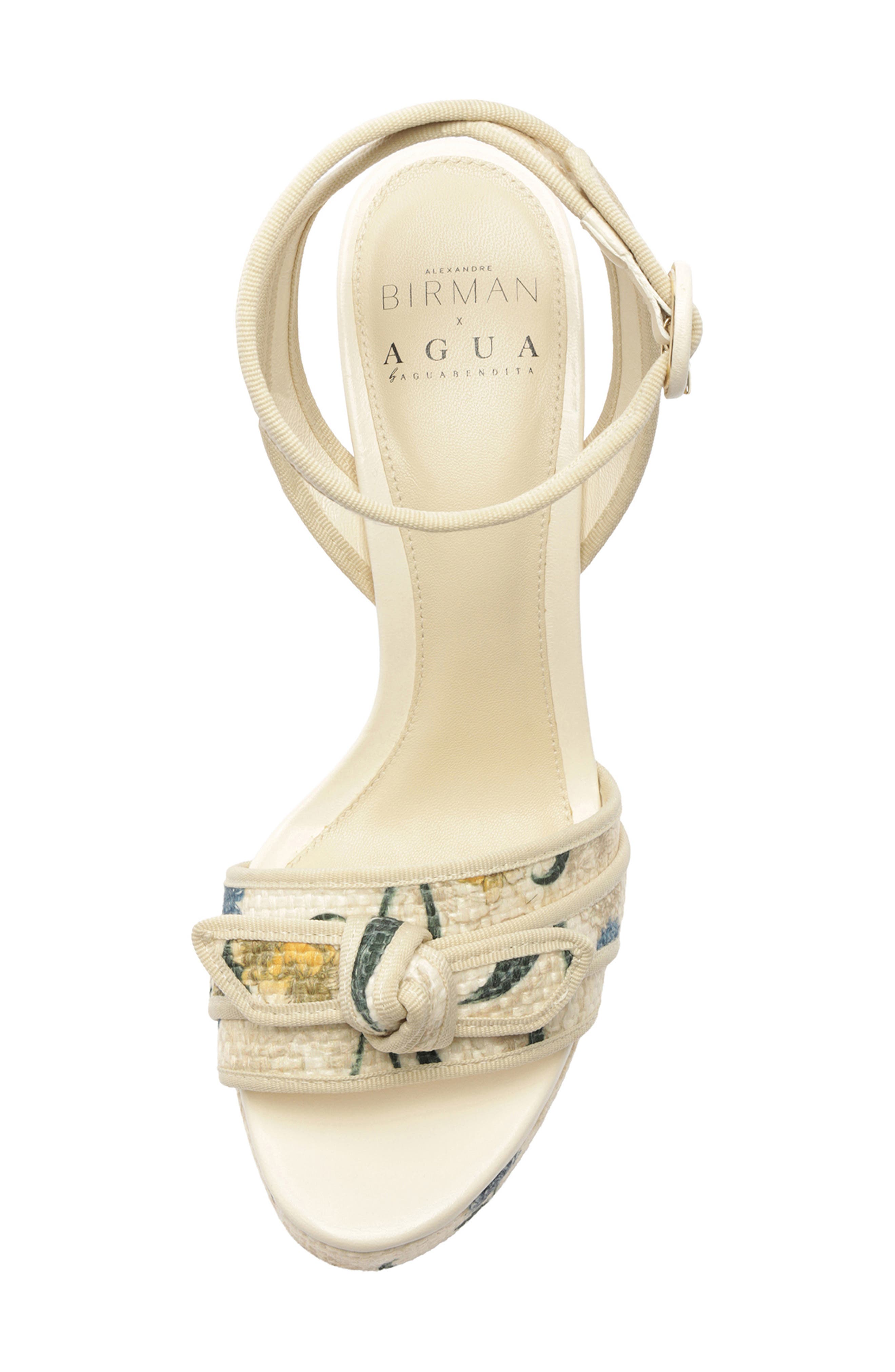 Alexandre Birman x AGUA Floral Bow Platform Sandal, Alternate, color, 
