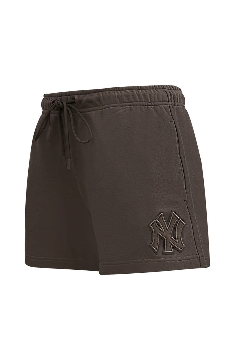 PRO STANDARD Women's Pro Standard Brown New York Yankees Neutral Fleece Shorts, Alternate, color, Brown