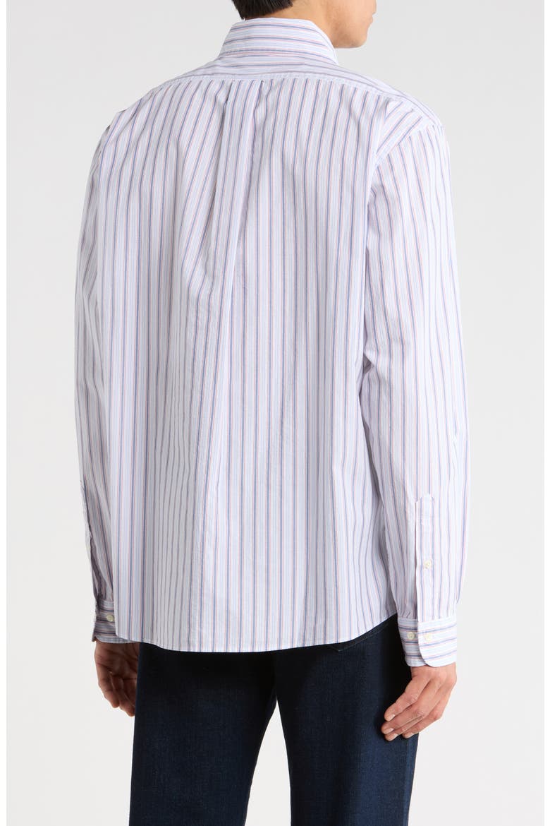 Sport Fit Stripe Cotton Button-Down Shirt, Alternate, color, NAVYMULTISTP