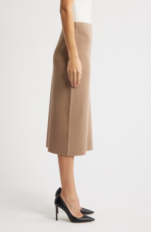 Tahari Asl Knit Midi Skirt In Clay