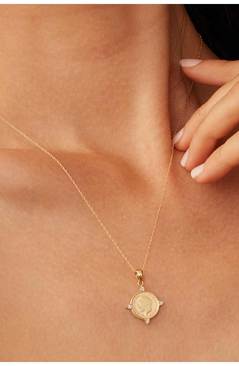 Oradina 14K Two Tone Gold Legacy Coin Pendant Charm, Alternate, color, 14K Two-Tone Gold