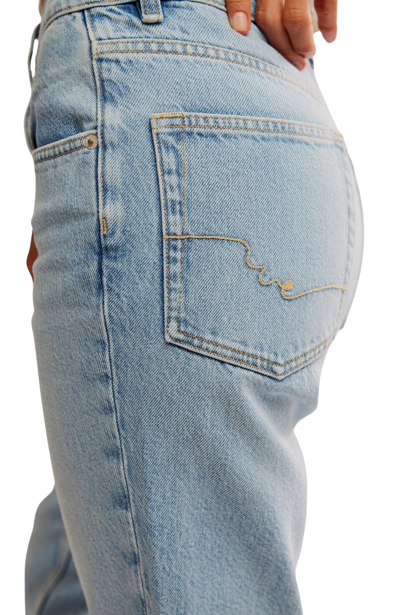 Free People Sun City High Waist Capri Jeans, Alternate, color, Pale Indigo