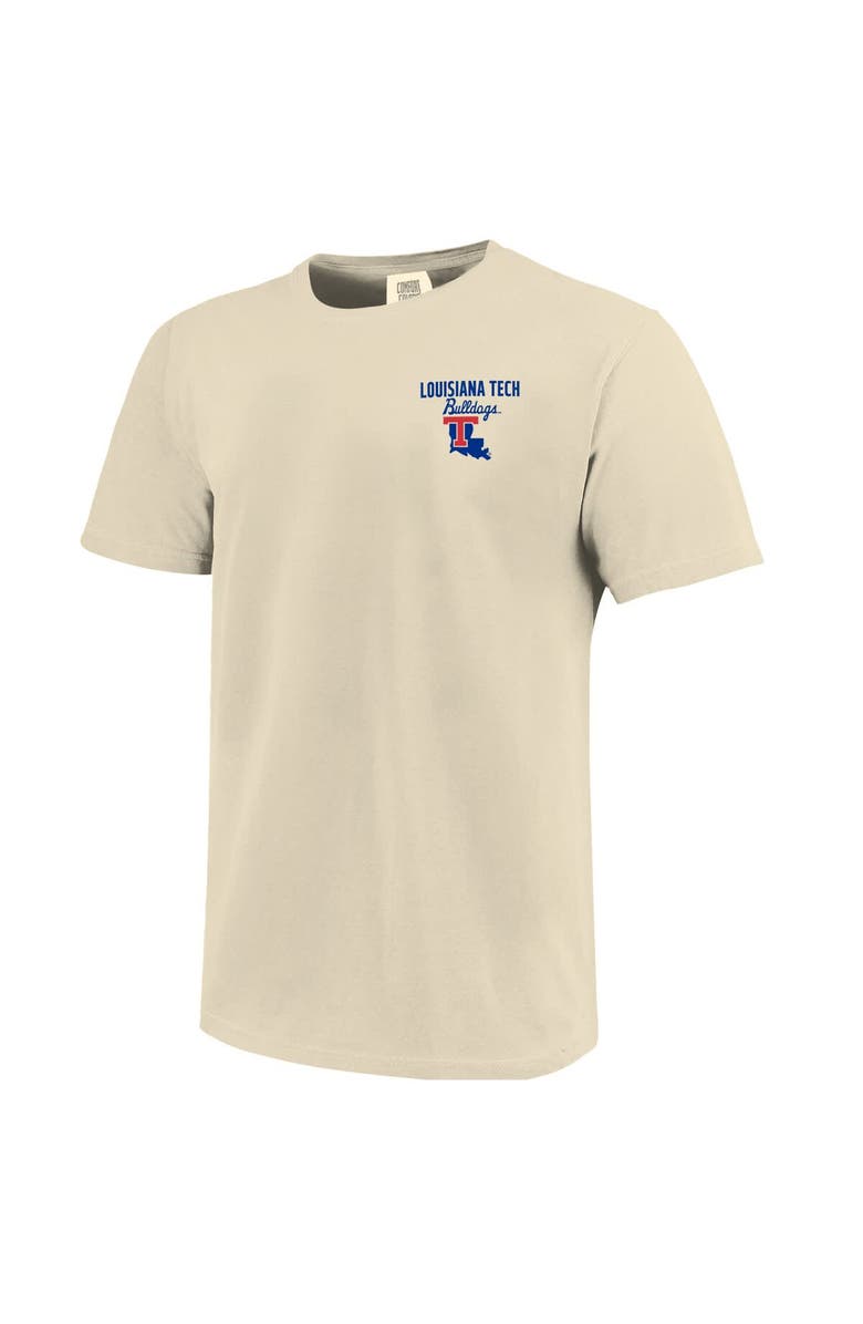 IMAGE ONE Men's Cream Louisiana Tech Bulldogs Comfort Colors Mascot Overlay T-Shirt, Alternate, color,